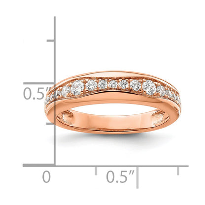 14k Rose Gold 3/8 carat Lab Grown Diamond VS/SI+ G+ Complete Fashion Band