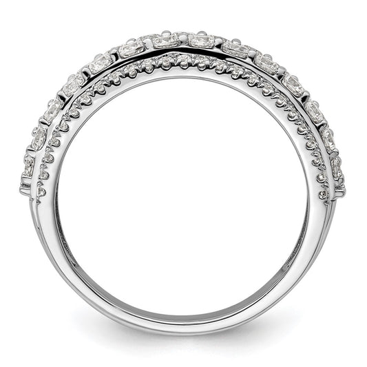14k White Gold 1 1/2 carat Lab Grown Diamond VS/SI+ G+ Complete Fashion Band