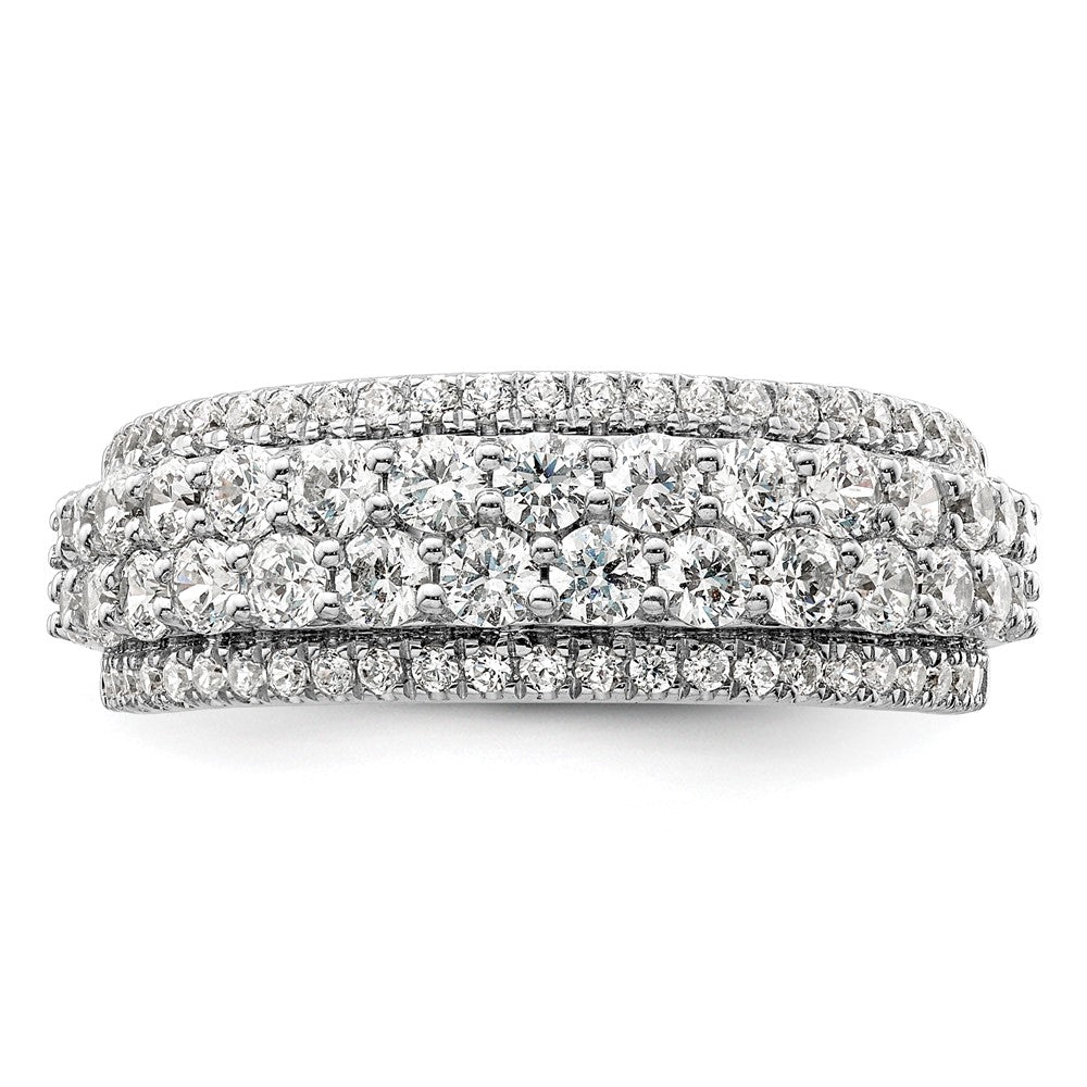 14k White Gold 1 1/2 carat Lab Grown Diamond VS/SI+ G+ Complete Fashion Band