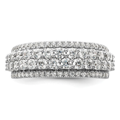 14k White Gold 1 1/2 carat Lab Grown Diamond VS/SI+ G+ Complete Fashion Band