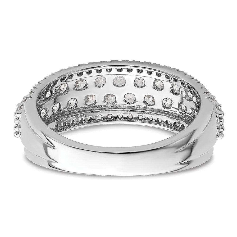 14k White Gold 1 1/2 carat Lab Grown Diamond VS/SI+ G+ Complete Fashion Band