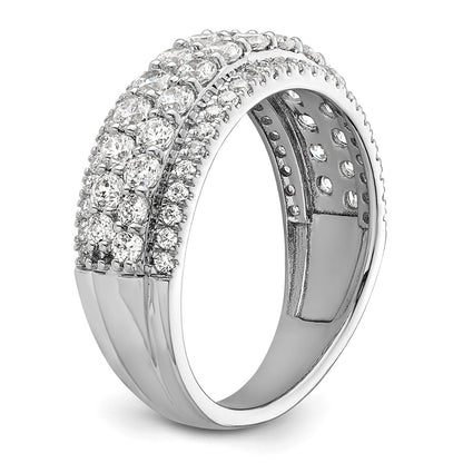14k White Gold 1 1/2 carat Lab Grown Diamond VS/SI+ G+ Complete Fashion Band