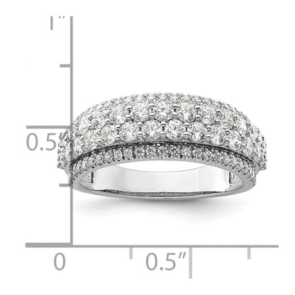 14k White Gold 1 1/2 carat Lab Grown Diamond VS/SI+ G+ Complete Fashion Band