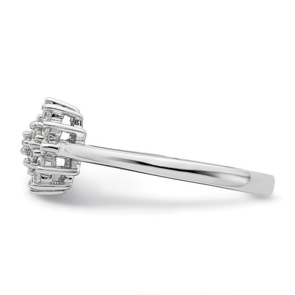 14k White Gold 1/4 carat Lab Grown Diamond VS/SI+ G+ Complete Cluster Ring