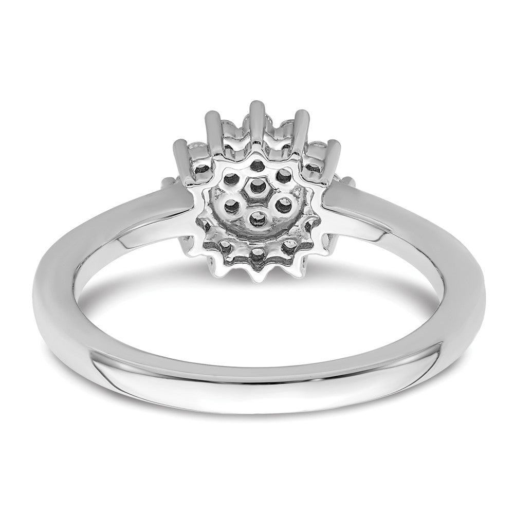 14k White Gold 1/4 carat Lab Grown Diamond VS/SI+ G+ Complete Cluster Ring