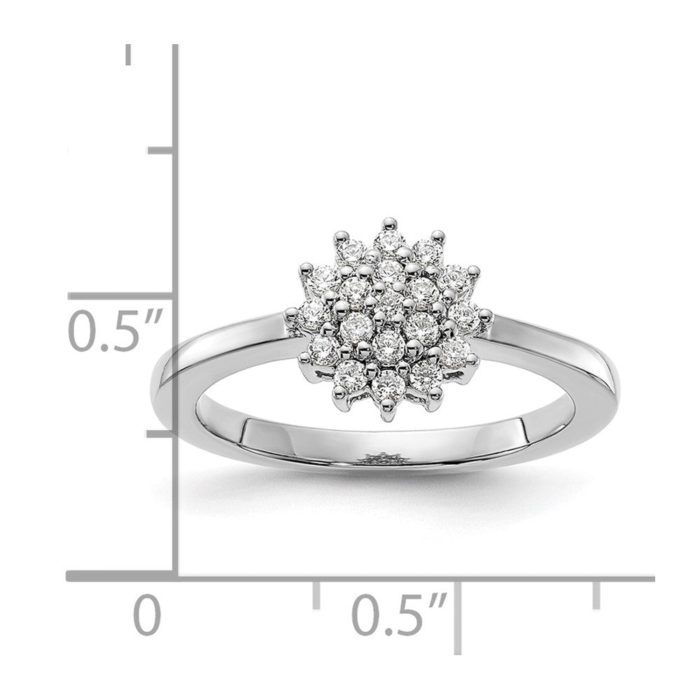 14k White Gold 1/4 carat Lab Grown Diamond VS/SI+ G+ Complete Cluster Ring