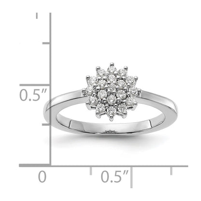 14k White Gold 1/4 carat Lab Grown Diamond VS/SI+ G+ Complete Cluster Ring