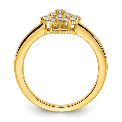 14k 1/4 carat Lab Grown Diamond VS/SI+ G+ Complete Cluster Ring
