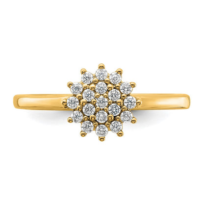 14k 1/4 carat Lab Grown Diamond VS/SI+ G+ Complete Cluster Ring