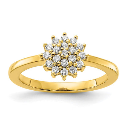14k 1/4 carat Lab Grown Diamond VS/SI+ G+ Complete Cluster Ring