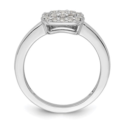 14k White Gold 3/8 carat Lab Grown Diamond VS/SI+ G+ Complete Square Halo Ring
