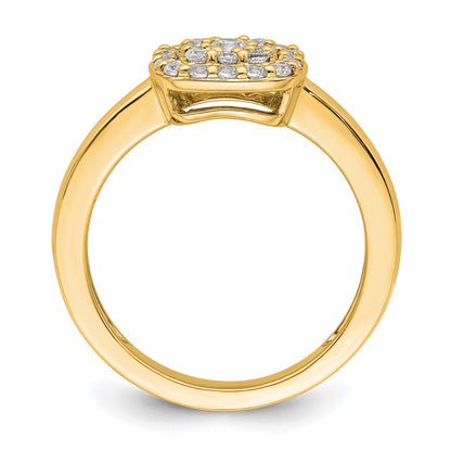 14k 3/8 carat Lab Grown Diamond VS/SI+ G+ Complete Square Halo Ring