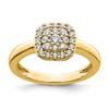 14k 3/8 carat Lab Grown Diamond VS/SI+ G+ Complete Square Halo Ring
