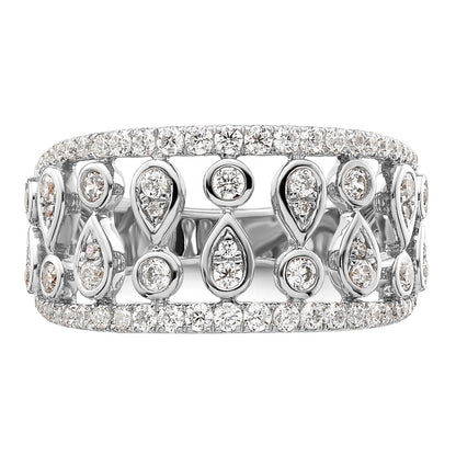 14k White Gold 3/4 carat Lab Grown Diamond VS/SI+ G+ Complete Fashion Ring
