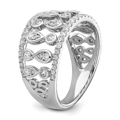 14k White Gold 3/4 carat Lab Grown Diamond VS/SI+ G+ Complete Fashion Ring