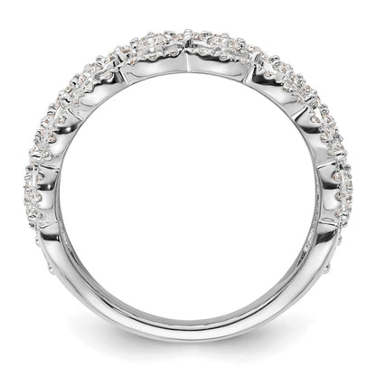 14k White Gold 1 carat Lab Grown Diamond VS/SI+ G+ Complete Fashion Ring