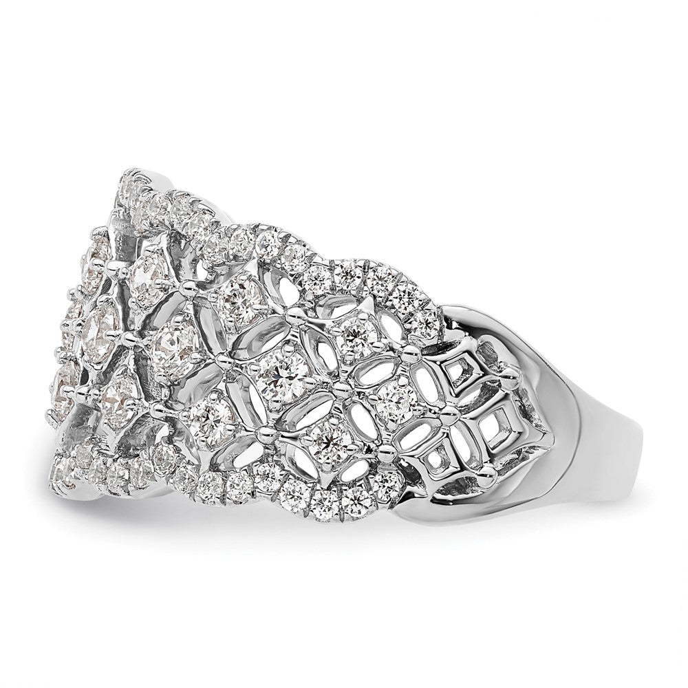 14k White Gold 1 carat Lab Grown Diamond VS/SI+ G+ Complete Fashion Ring