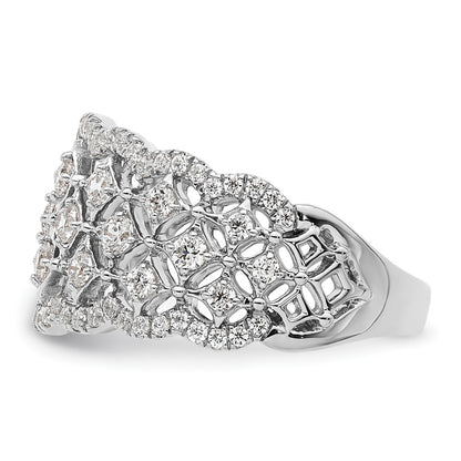 14k White Gold 1 carat Lab Grown Diamond VS/SI+ G+ Complete Fashion Ring