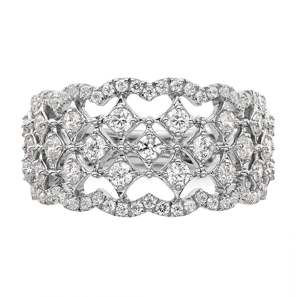 14k White Gold 1 carat Lab Grown Diamond VS/SI+ G+ Complete Fashion Ring