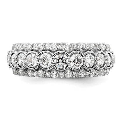 14k White Gold 2 carat Lab Grown Diamond VS/SI+ G+ Complete Fashion Ring