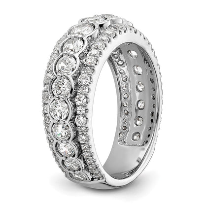 14k White Gold 2 carat Lab Grown Diamond VS/SI+ G+ Complete Fashion Ring