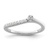 14K White Gold Lab Grown VS/SI+ G+ Dia Two Promises Comp Promise/Band Ring