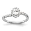 14K White Gold Lab Grown VS/SI+ G+ Dia Two Promises Halo Complete Eng Ring