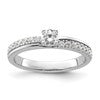 14K White Gold Lab Grown VS/SI+ G+ Dia Two Promises Complete Eng Ring