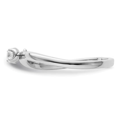 Two Promises 14k White Gold 1/10 carat Lab Grown Diamond VS/SI+ G+ Complete Promise Band