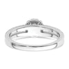 14k White Gold (Holds 1 carat (6.40 mm) Round) Half-Bezel with 1/20 carat Diamond Semi-Mount Engagement Ring