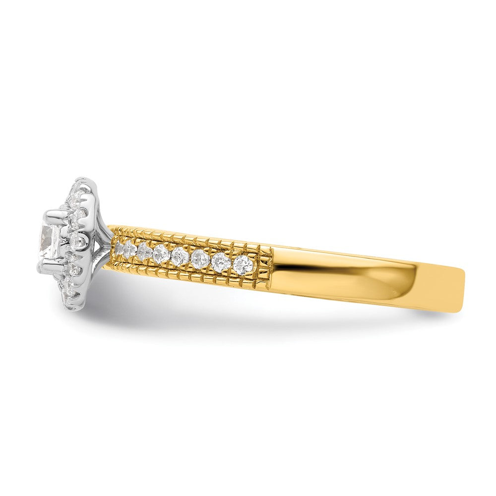 14K Two-Tone Lab Grown VS/SI+ G+ Dia Two Promises Halo Complete Engagement