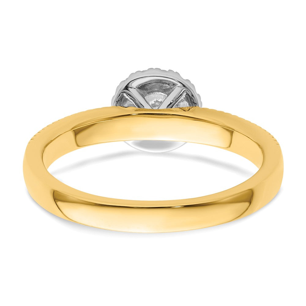 14K Two-Tone Lab Grown VS/SI+ G+ Dia Two Promises Halo Complete Engagement