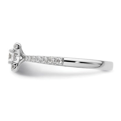 Two Promises 14k White Gold 3/8 carat Lab Grown Diamond VS/SI+ G+ Complete Halo Engagement Ring