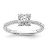 Two Promises 14k White Gold 3/8 carat Lab Grown Diamond VS/SI+ G+ Complete Halo Engagement Ring