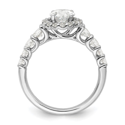 14k White Gold 7/8 carat Lab Grown Diamond VS/SI+ G+ 1 carat Center Oval Semi Mount Engagement Ring