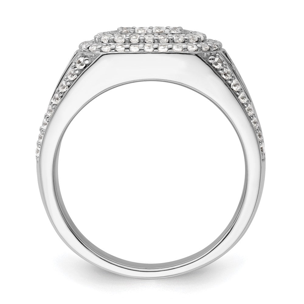 IBGoodman 14k White Gold 1 1/8 carat Lab Grown Diamond VS/SI+ G+ Side Design Men's Ring