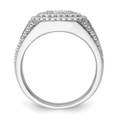 IBGoodman 14k White Gold 1 1/8 carat Lab Grown Diamond VS/SI+ G+ Side Design Men's Ring