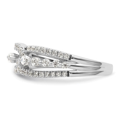 14k White Gold 1/2 carat Lab Grown Diamond VS/SI+ G+ Complete Fashion Ring