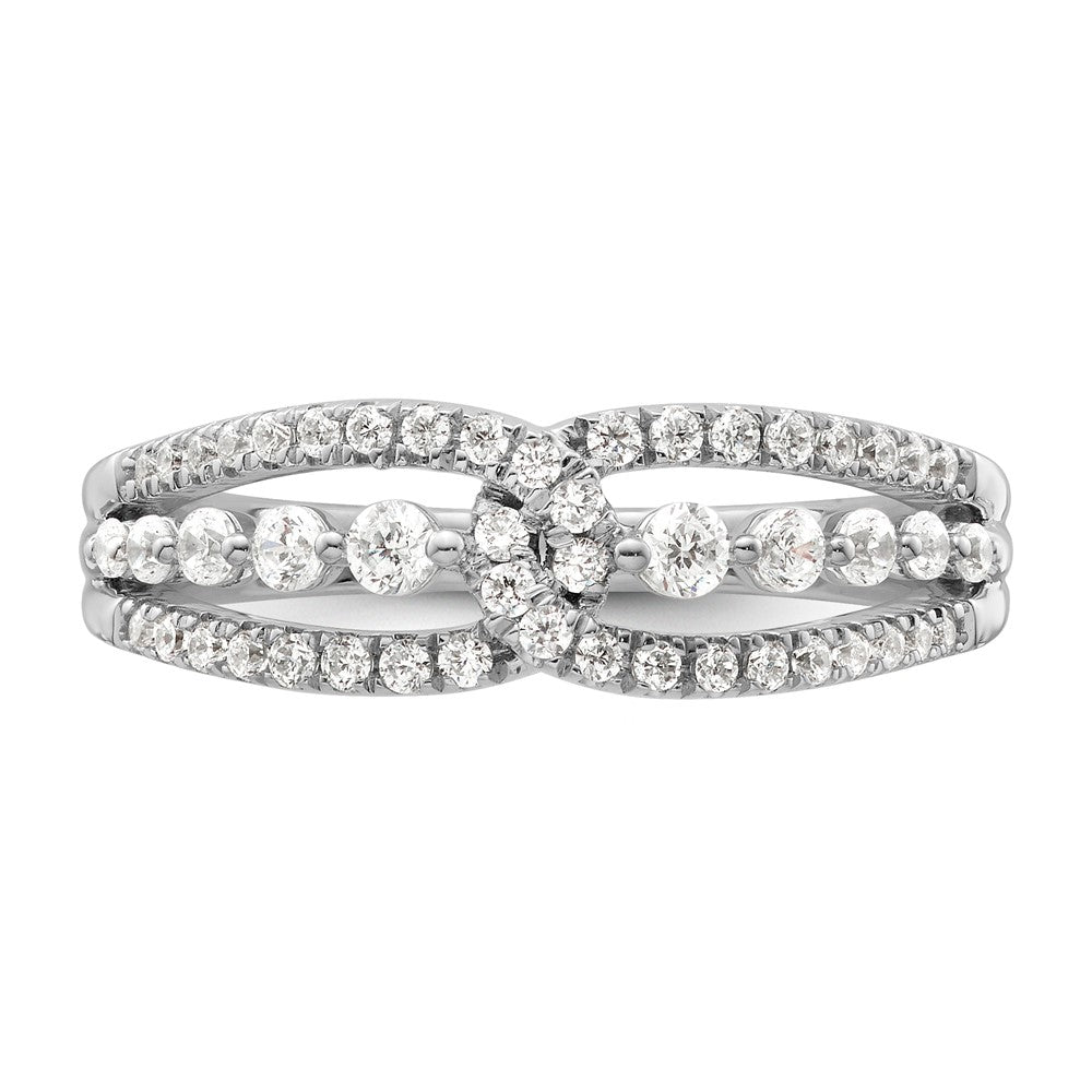 14k White Gold 1/2 carat Lab Grown Diamond VS/SI+ G+ Complete Fashion Ring
