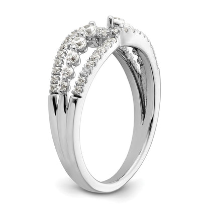 14k White Gold 1/2 carat Lab Grown Diamond VS/SI+ G+ Complete Fashion Ring