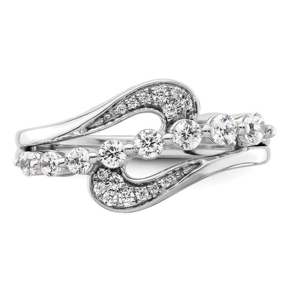 14k White Gold 1/2 carat Lab Grown Diamond VS/SI+ G+ Complete Fashion Ring