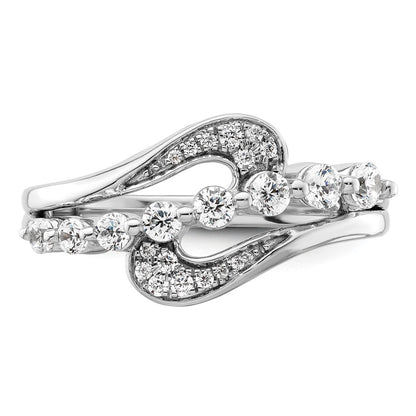 14k White Gold 1/2 carat Lab Grown Diamond VS/SI+ G+ Complete Fashion Ring
