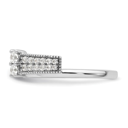 14k White Gold 1/2 carat Lab Grown Diamond VS/SI+ G+ Complete Ring Wrap