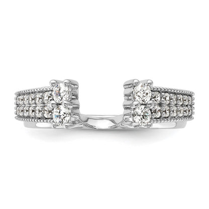 14k White Gold 1/2 carat Lab Grown Diamond VS/SI+ G+ Complete Ring Wrap
