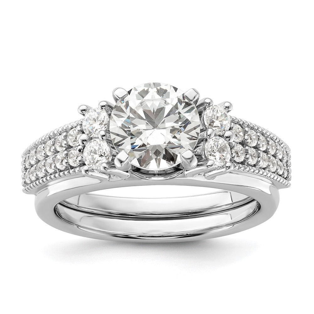 14k White Gold 1/2 carat Lab Grown Diamond VS/SI+ G+ Complete Ring Wrap