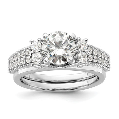 14k White Gold 1/2 carat Lab Grown Diamond VS/SI+ G+ Complete Ring Wrap
