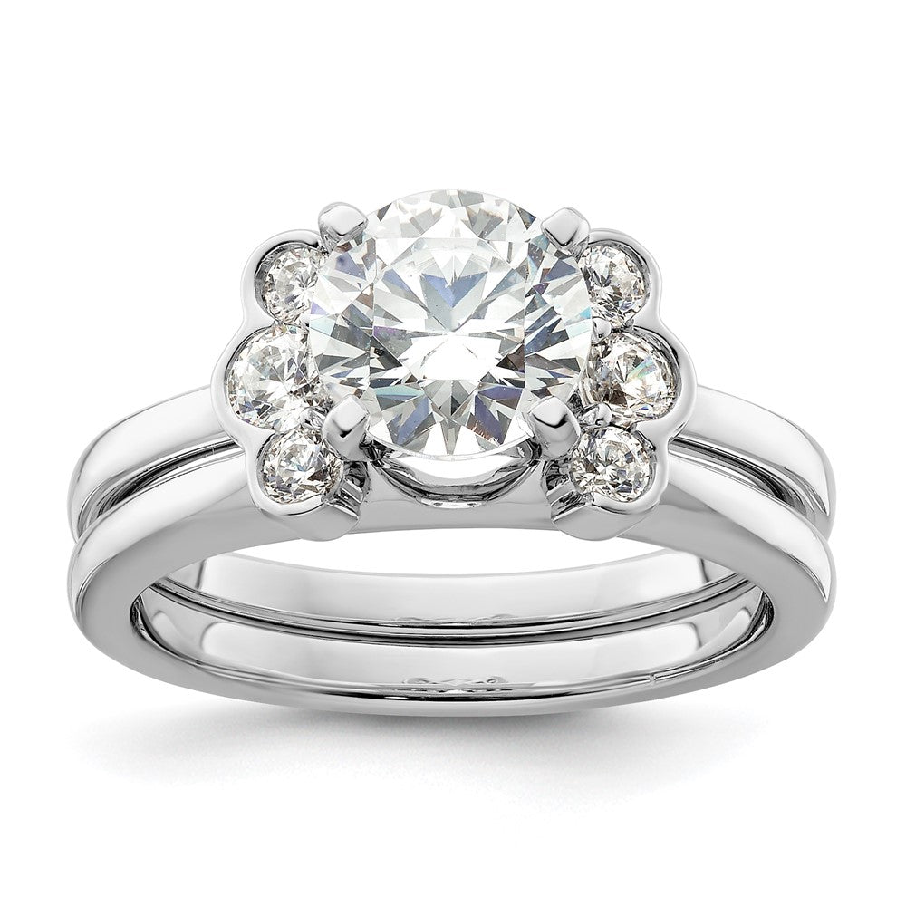 14K White Gold Lab Grown VS/SI+ G+ Dia Ring Wrap