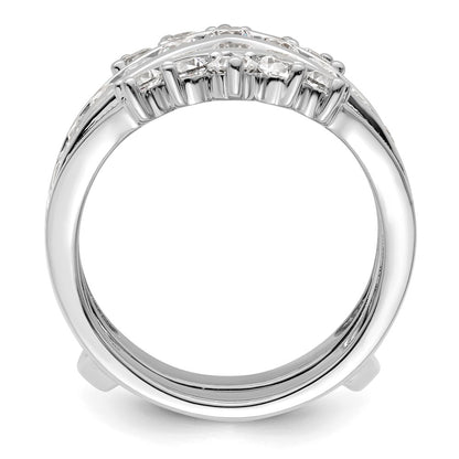 14k White Gold 2 1/3 carat Lab Grown Diamond VS/SI+ G+ Complete Double Row Ring Guard