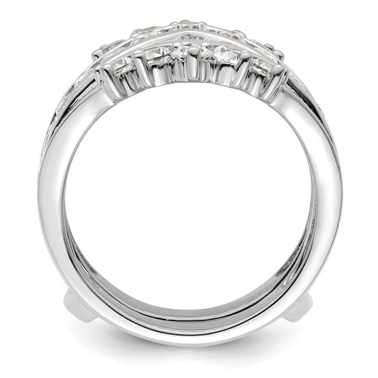 14k White Gold 2 1/3 carat Lab Grown Diamond VS/SI+ G+ Complete Double Row Ring Guard
