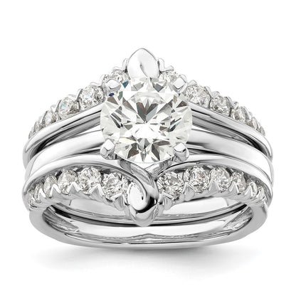 14k White Gold 3/4 carat Lab Grown Diamond VS/SI+ G+ Complete Ring Guard